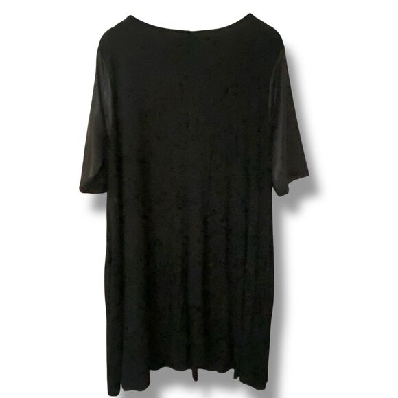 NWT Agnes and Dora Black Faux Leather Sleeves Swing Dress Whimsigoth XXXL Plus - Picture 4 of 7